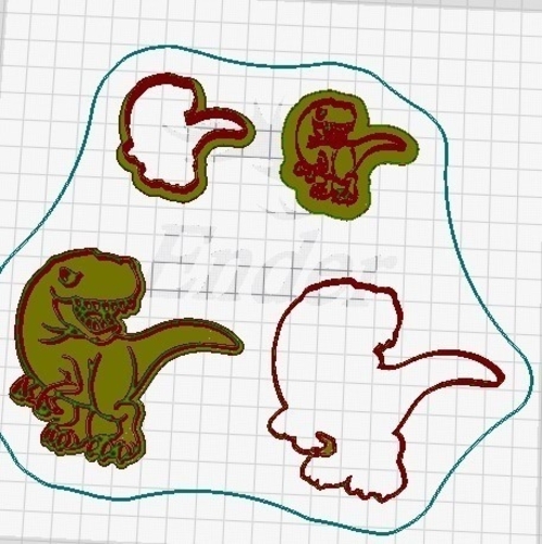 T rex cookie cutter and marker 3D Print 413747