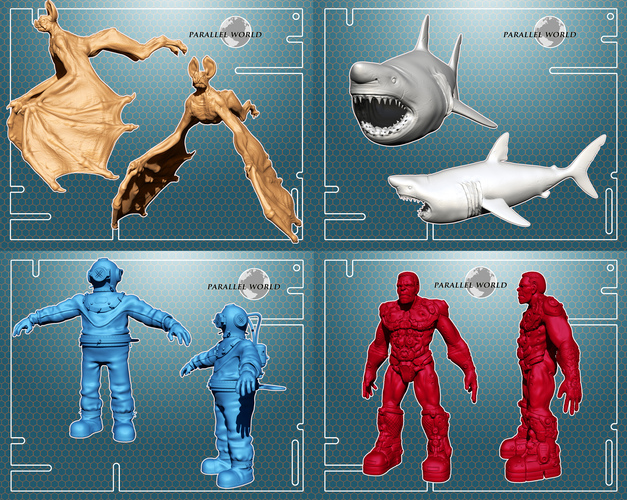 ​Parallel World - Set of 10 Characters 3D Print 4138