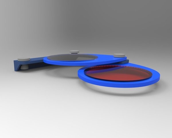 Rotating dual lens holder for Uncia DLP printer.