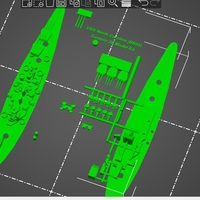 Small USS North Carolina Custom 3D Model kit 3D Printing 414073