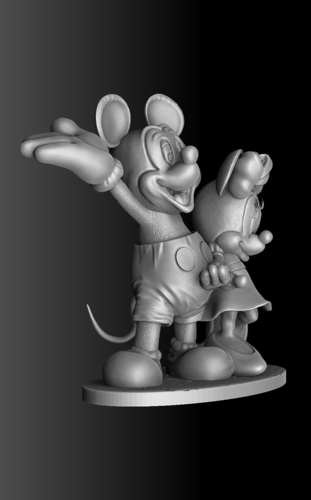 Mickey&Minnie together.STL. 3D Print 414180