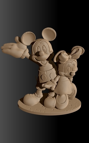 Mickey&Minnie together.STL. 3D Print 414181