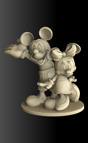 Mickey&Minnie together.STL. 3D Print 414182