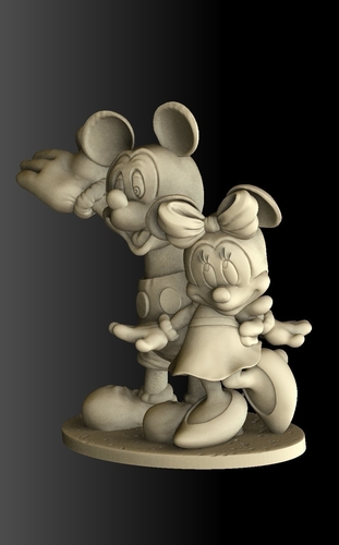 Mickey&Minnie together.STL. 3D Print 414184