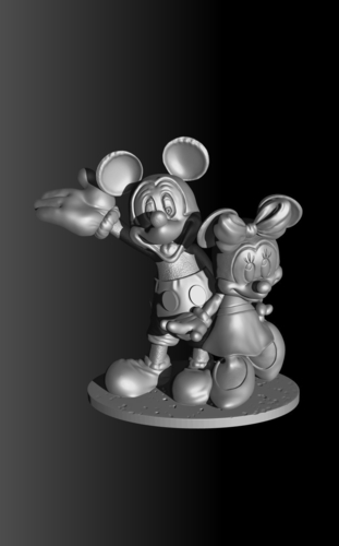 Mickey&Minnie together.STL. 3D Print 414185