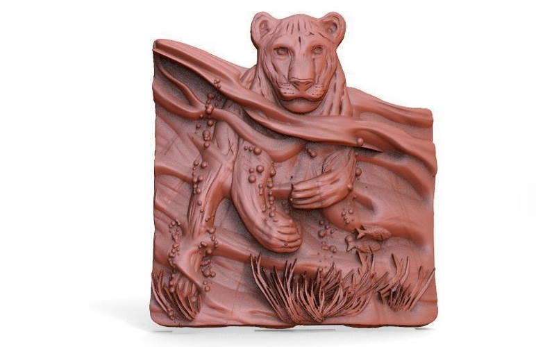 ​lioness swimming lion CNC 3D Print 414823