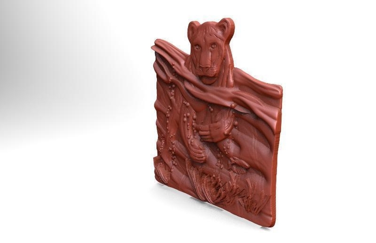 ​lioness swimming lion CNC 3D Print 414824