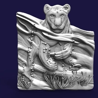 ​lioness swimming lion CNC - Thumbnail 5