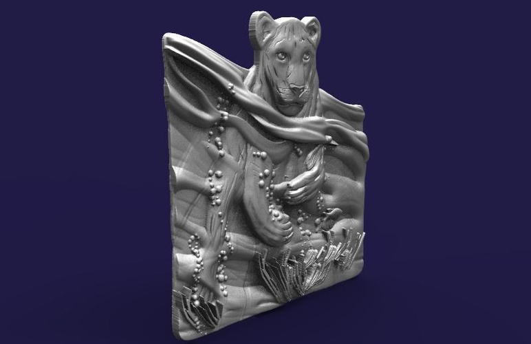 ​lioness swimming lion CNC 3D Print 414828