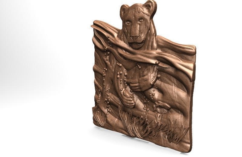 ​lioness swimming lion CNC 3D Print 414830