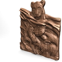 ​lioness swimming lion CNC - Thumbnail 8