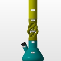 Small BUILD A CUSTOM BONG - BASE PART 3D Printing 414906