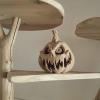 Halloween pumpkin candle holder 3D print model - Thumbnail 2