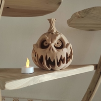 Halloween pumpkin candle holder 3D print model - Thumbnail 3