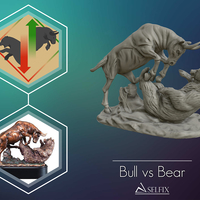 Small Bull vs Bear sculpture 3D Printing 415273