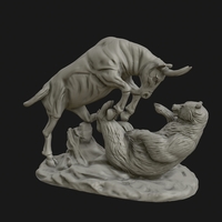 Bull vs Bear sculpture - Thumbnail 2