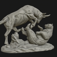 Bull vs Bear sculpture - Thumbnail 4