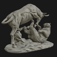 Bull vs Bear sculpture - Thumbnail 10