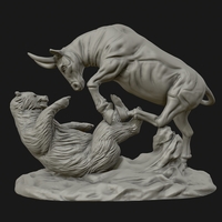 Bull vs Bear sculpture - Thumbnail 12