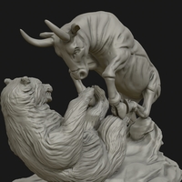 Bull vs Bear sculpture - Thumbnail 13