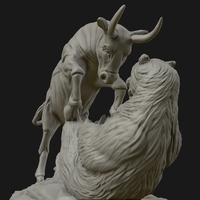 Bull vs Bear sculpture - Thumbnail 14