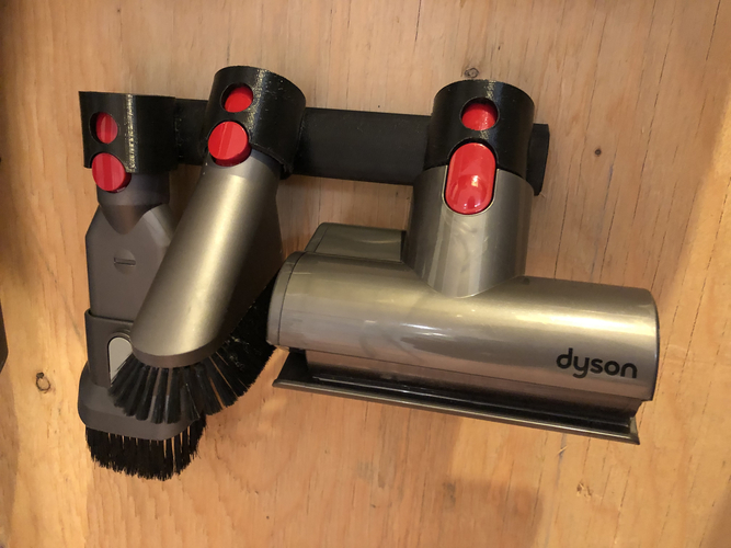 Triple Dyson Accessory Wall Mounted Holder (For Dyson V7-V11) 3D Print 415320
