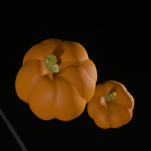 Two pumpkins. Realistic pumpkin.