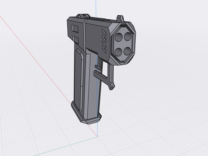 Futuristic short barrel Pistol (Combine 4BP) 3D Print 415973