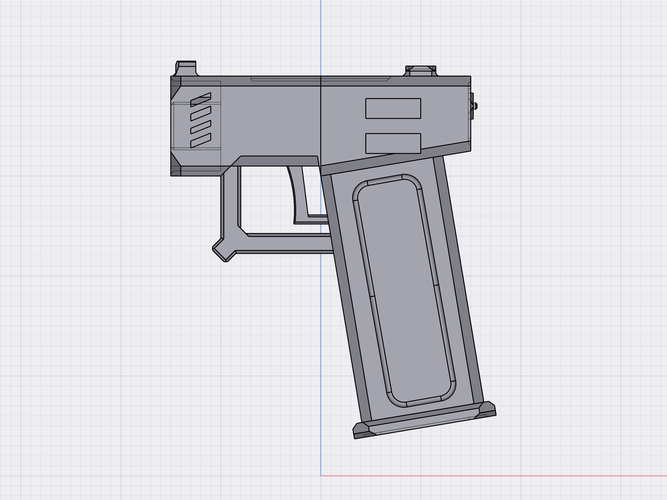 Futuristic short barrel Pistol (Combine 4BP) 3D Print 415977
