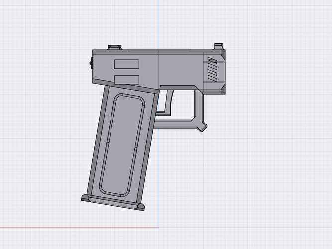 Futuristic short barrel Pistol (Combine 4BP) 3D Print 415979