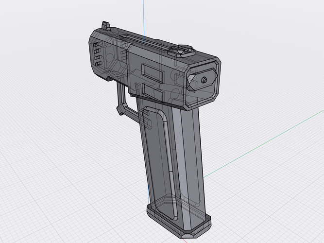 Futuristic short barrel Pistol (Combine 4BP) 3D Print 415980