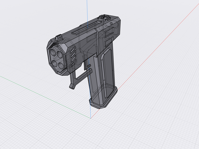 Futuristic short barrel Pistol (Combine 4BP) 3D Print 415981