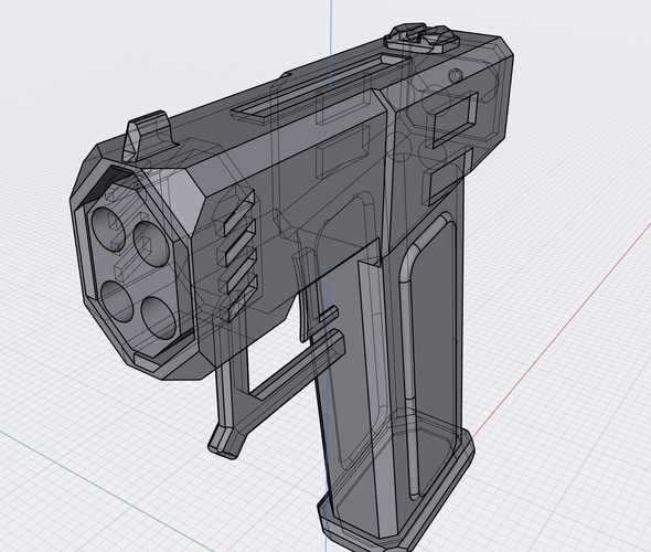 Futuristic short barrel Pistol (Combine 4BP) 3D Print 415982