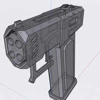 Small Futuristic short barrel Pistol (Combine 4BP) 3D Printing 415982