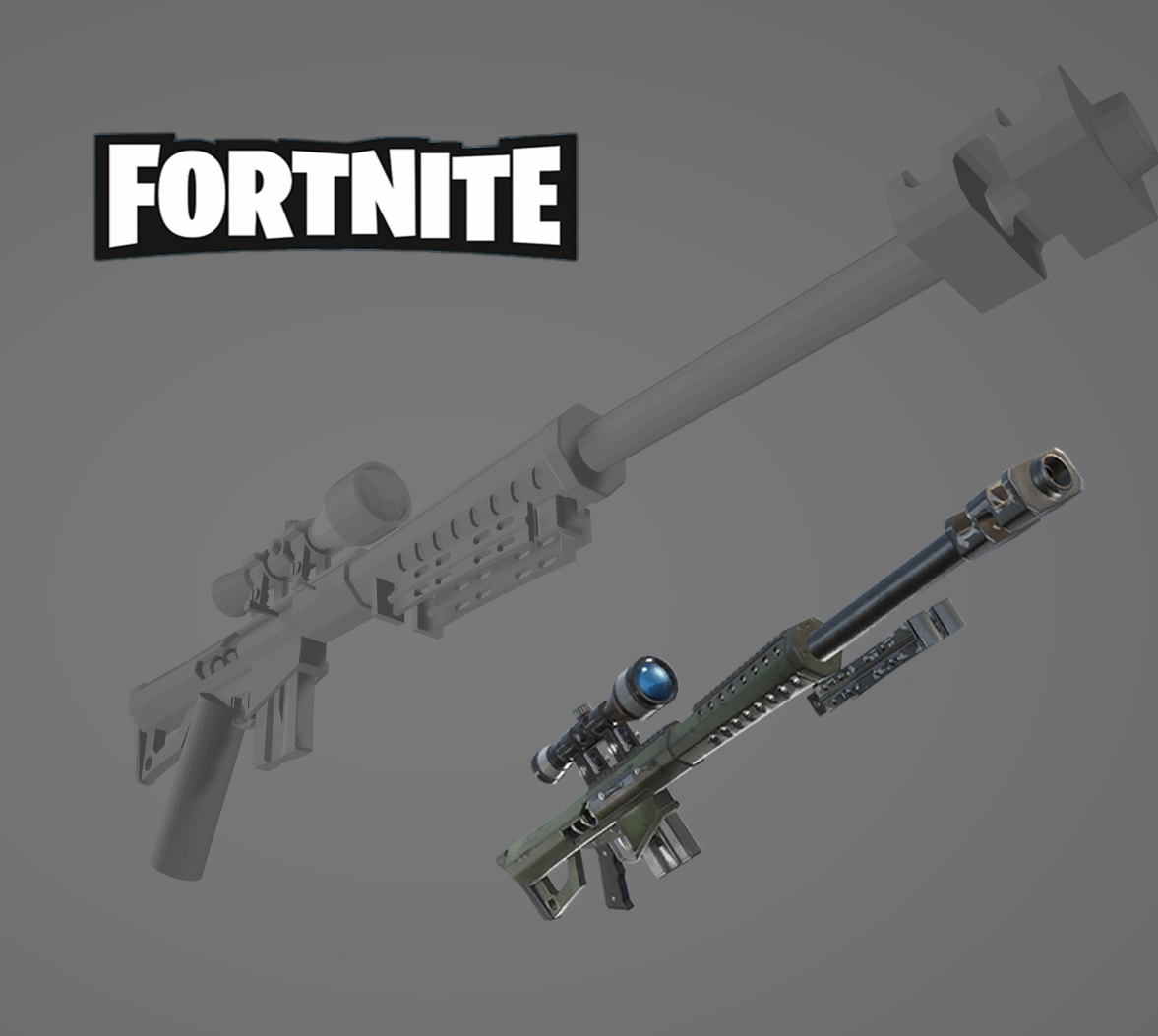 3D Printed Heavy Sniper Fortnite For LEGO by SamX