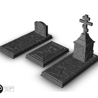 Small Set of 3 graves 3D Printing 416062