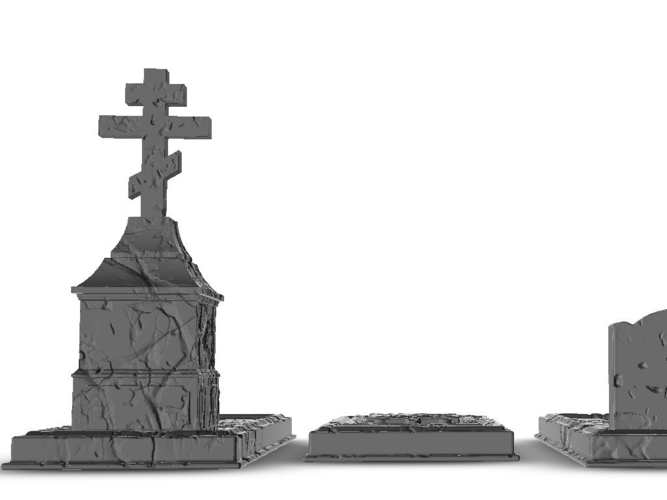 Set of 3 graves 3D Print 416065