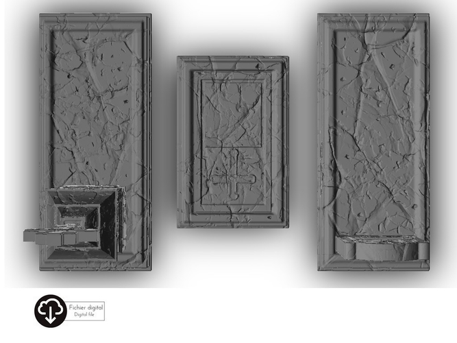 Set of 3 graves 3D Print 416066