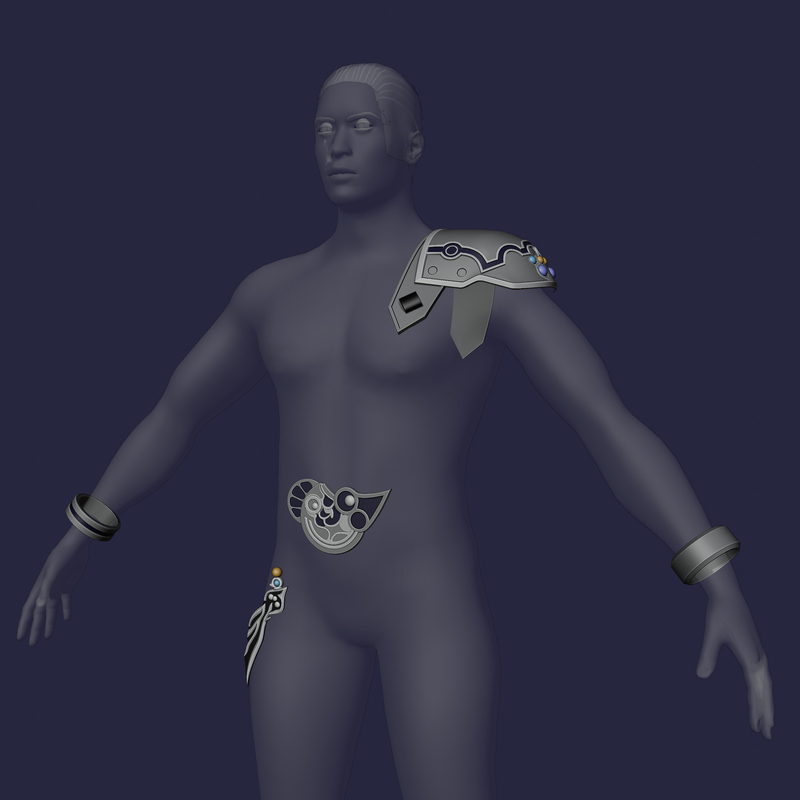 Elements of cosplay for Sephiroth from Final Fantasy VII