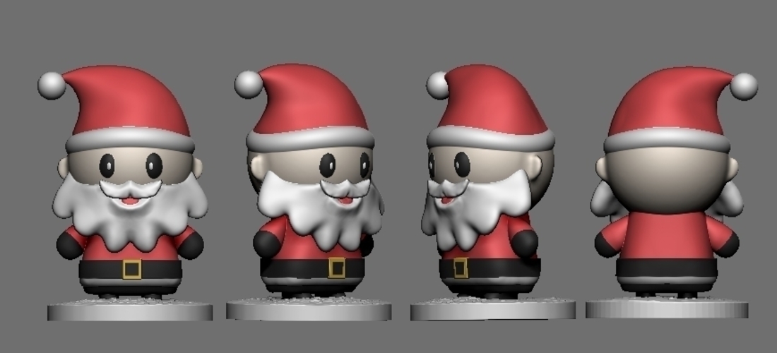 Santa Claus Cute Chibi 3D Print 416220