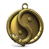 Yin yang dragon pendant - Thumbnail 1
