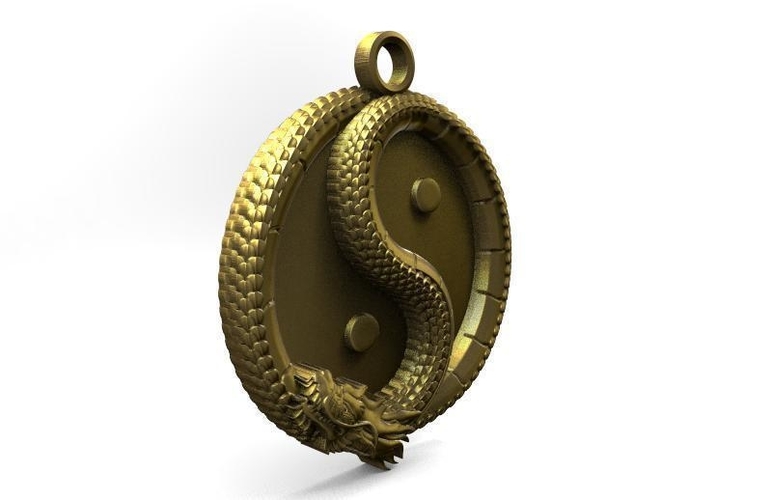 Yin yang dragon pendant 3D Print 416741