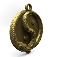 Yin yang dragon pendant - Thumbnail 2