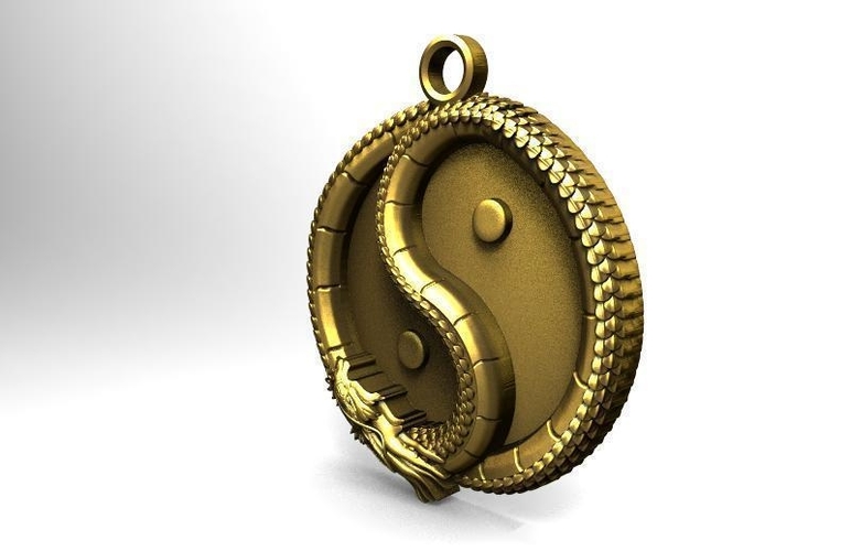 Yin yang dragon pendant 3D Print 416742