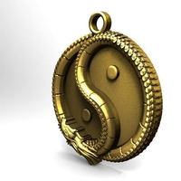 Yin yang dragon pendant - Thumbnail 3