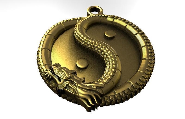 Yin yang dragon pendant 3D Print 416743
