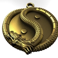 Yin yang dragon pendant - Thumbnail 4