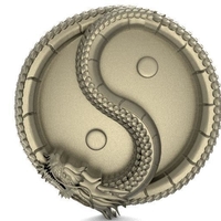 Small Yin yang dragon pendant 3D Printing 416747