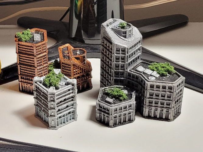 N-Scale Futuristic Buildings 3D Print 416879