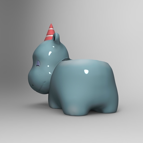 Hippopotamus Planter Pot 3D Print 417242
